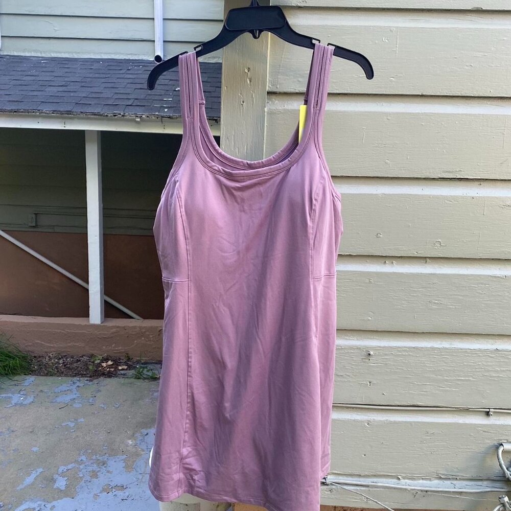 Sleeveless Scoop Neck Dusty Rose Dress